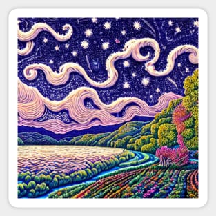 Stunningly Beautiful colorful Chalk Illustration Sticker